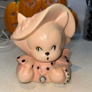 Vintage Hull Pink Cat in Hat Planter